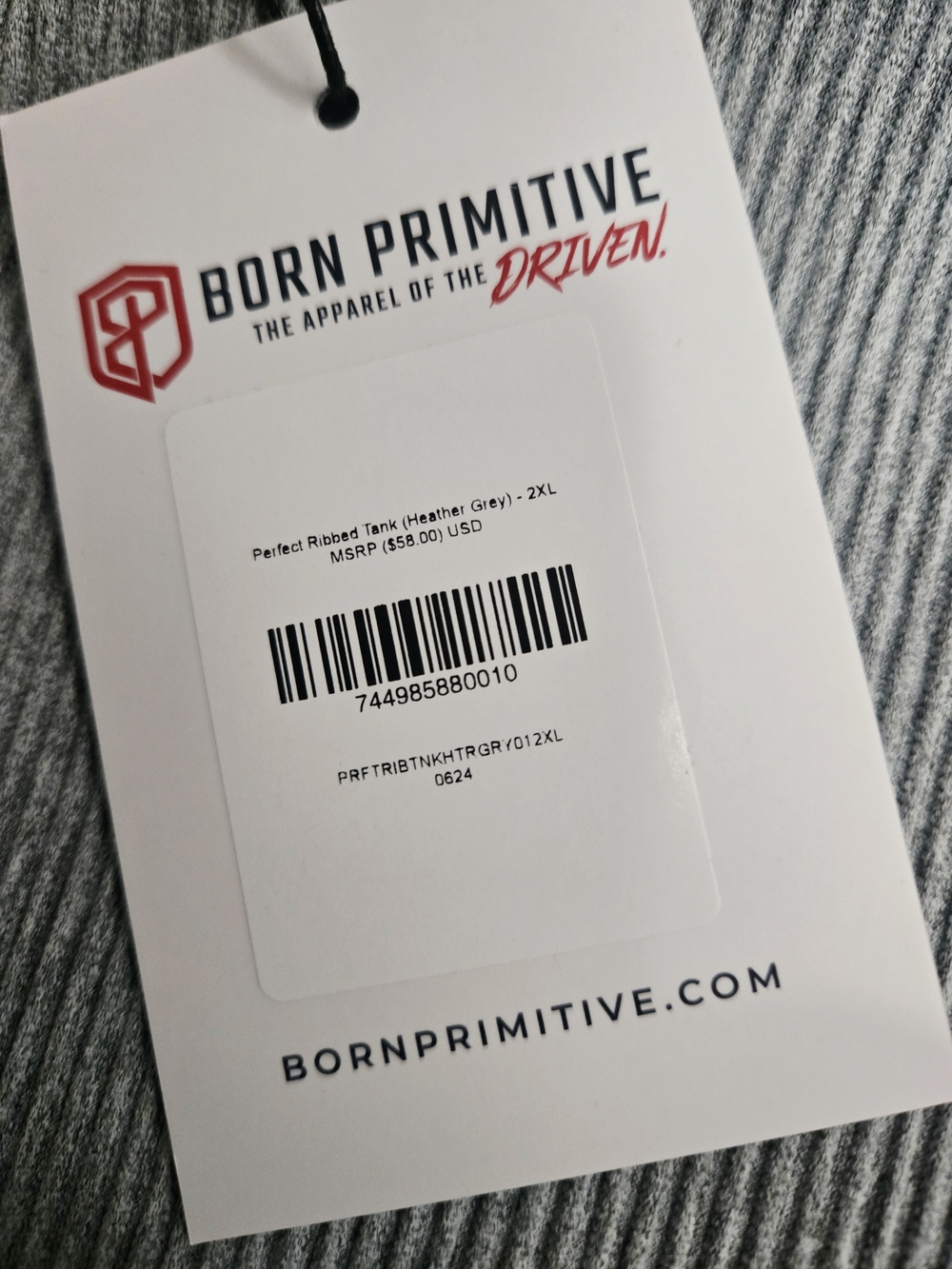 Born Primitive Light Gray Perfect Ribbed Tank - Picture 3 of 3